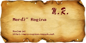 Merő Regina névjegykártya